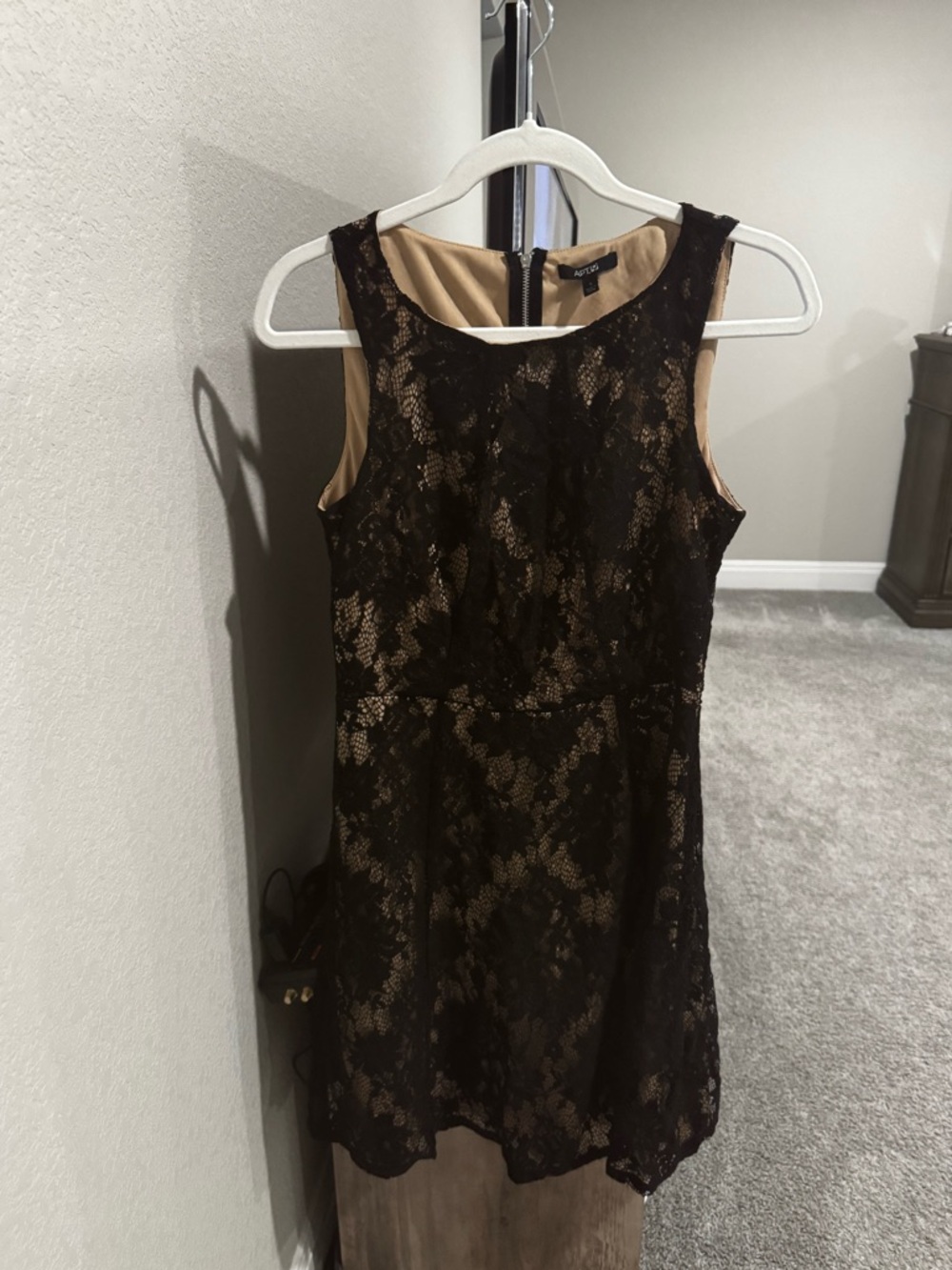 Apt. 9 Black Lace Dress with Nude Lining